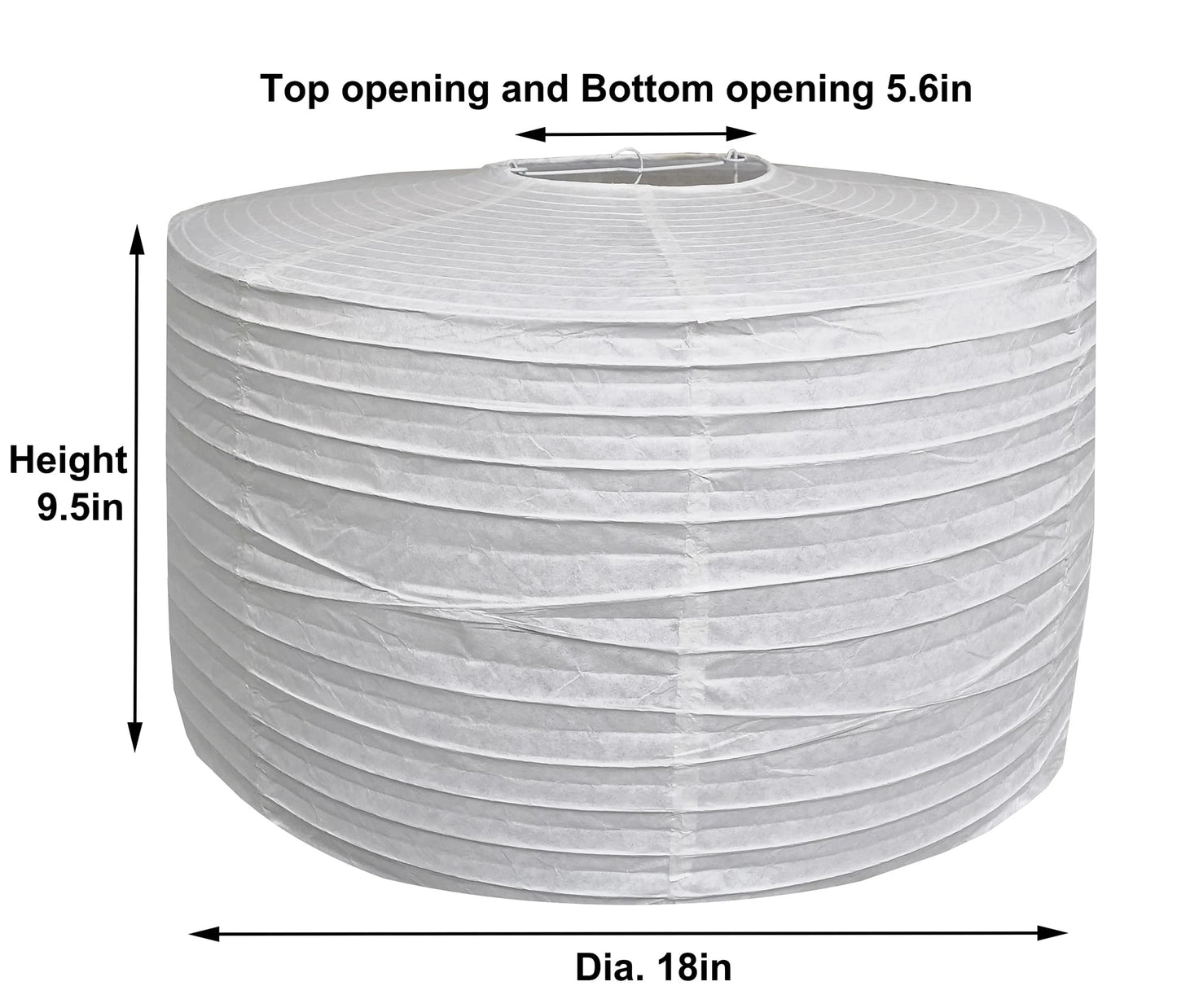 Topaaa Paper Lantern - White Hanging Drum Lampshade, 18Inch, Model Pl-001, Uneven Design