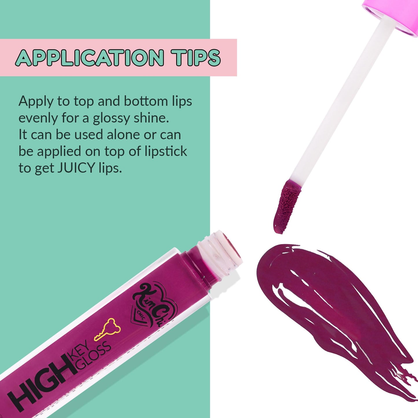 Kimchi Chic High Key Gloss, High-Shine Lip Gloss Helps Illuminate Your Look and Face, Non-Sticky, Clear, 18 Rain Drop, 3.5ml