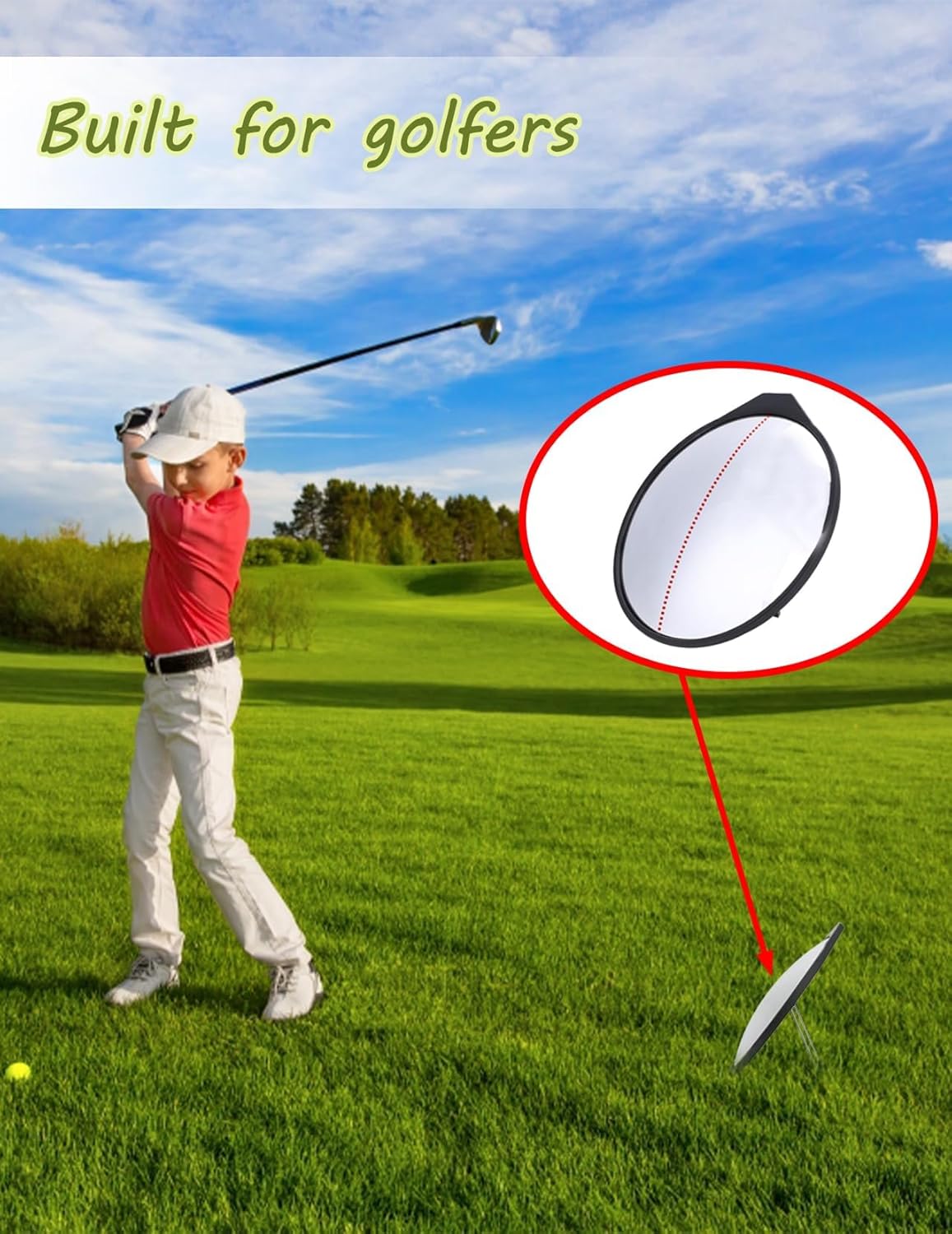 Golf Putting Mirror - Adjustable Wide-Angle Training Aid with Non-Slip Base for Stroke Alignment