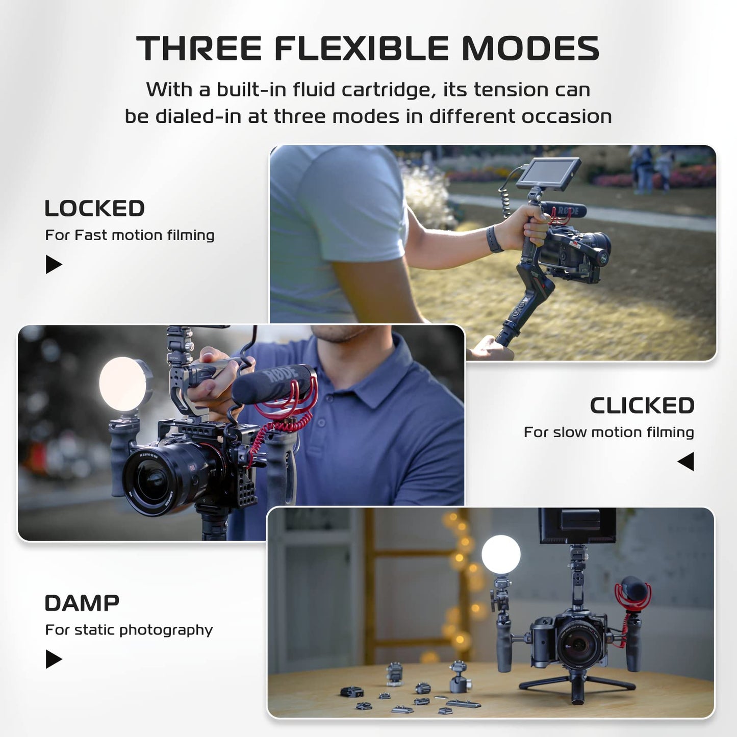 Falcam F22 Camera Monitor Mount, Dual Quick Release Field Monitor Mount Holder With 1/4  Screws, 360 Swivel And 180 Tilt Aluminu