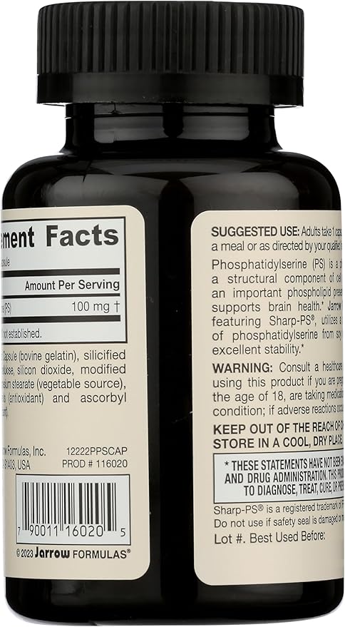 Jarrow Formulas PS-100 Phosphatidylserine - 100 mg - 120 Capsules