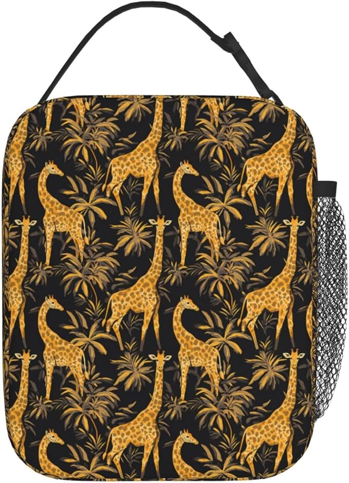 Giraffe Lunch Box for Women Kids Girls Insulated Lunch Bag Lunchbox Adults Lunch Tote Bags Reusable Cooler for Work Office School Picnic Travel