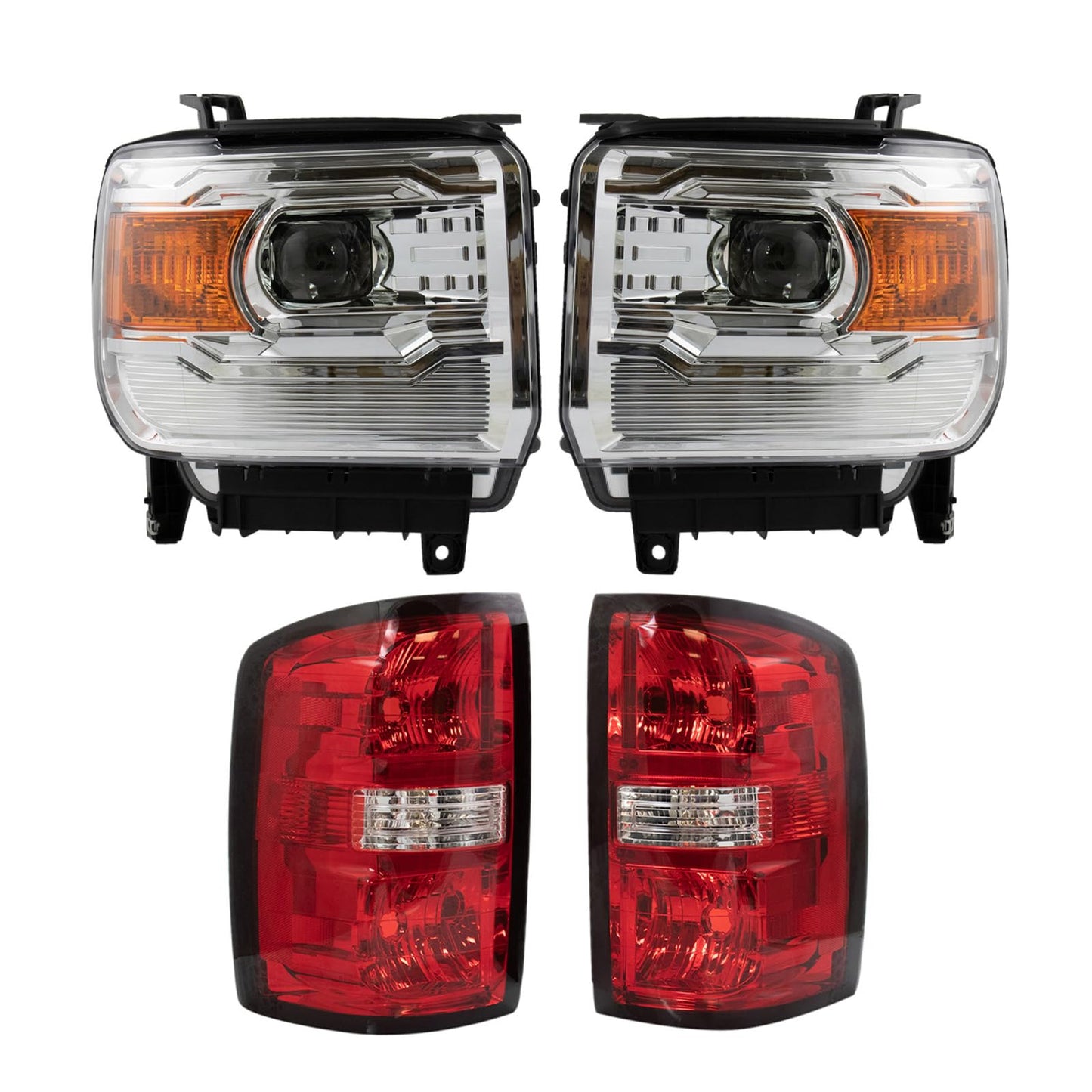 Trq Lighting Kit Driver & Passenger Side Compatible With 2014-2015 Gmc Sierra 1500 2015-2018 Sierra 2500 Hd Sierra 3500 Hd Gm2502394 Gm2503394 Gm2800262 Gm2801262