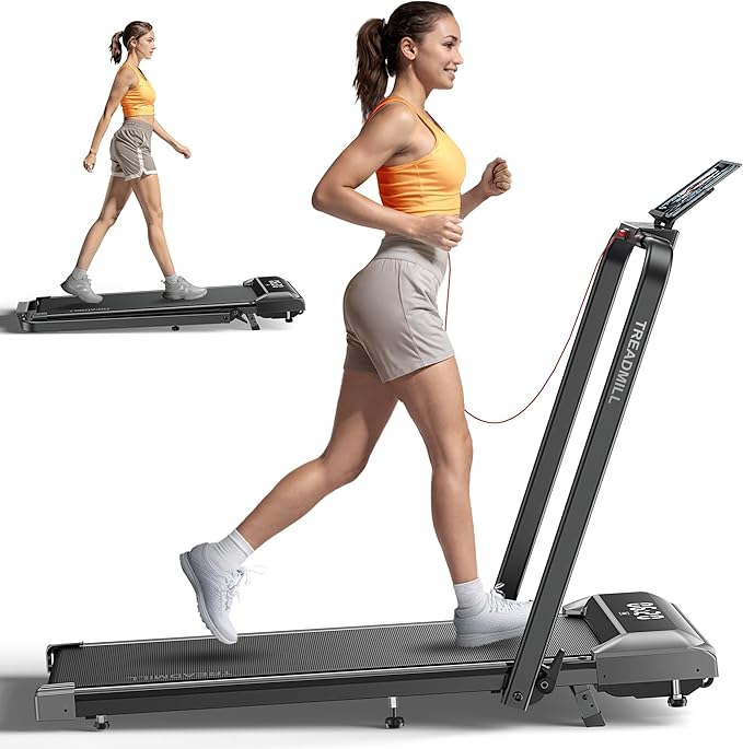Acezoe Walking Pad Treadmill with Incline, 2 in 1 Foldable Treadmills for Home Small Office, 300lbs Portable Compact Under...