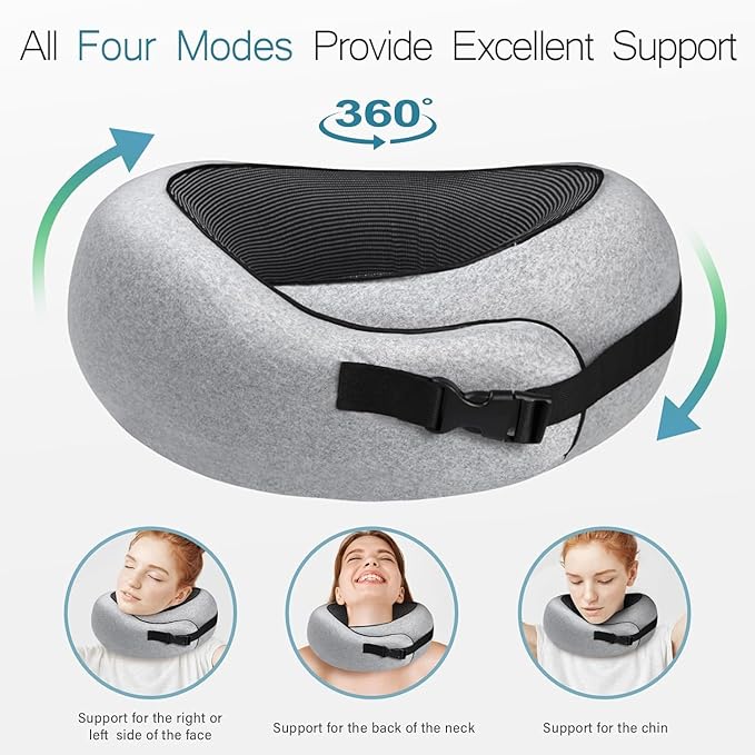 Travel Pillow - 2024 New Travel Neck Pillow, Memory Foam Travel Pillow, Memory Foam Travel Neck Pillow for Airplanes, Travel Neck Pillow, Foam Travel Pillow (Buckle Style)