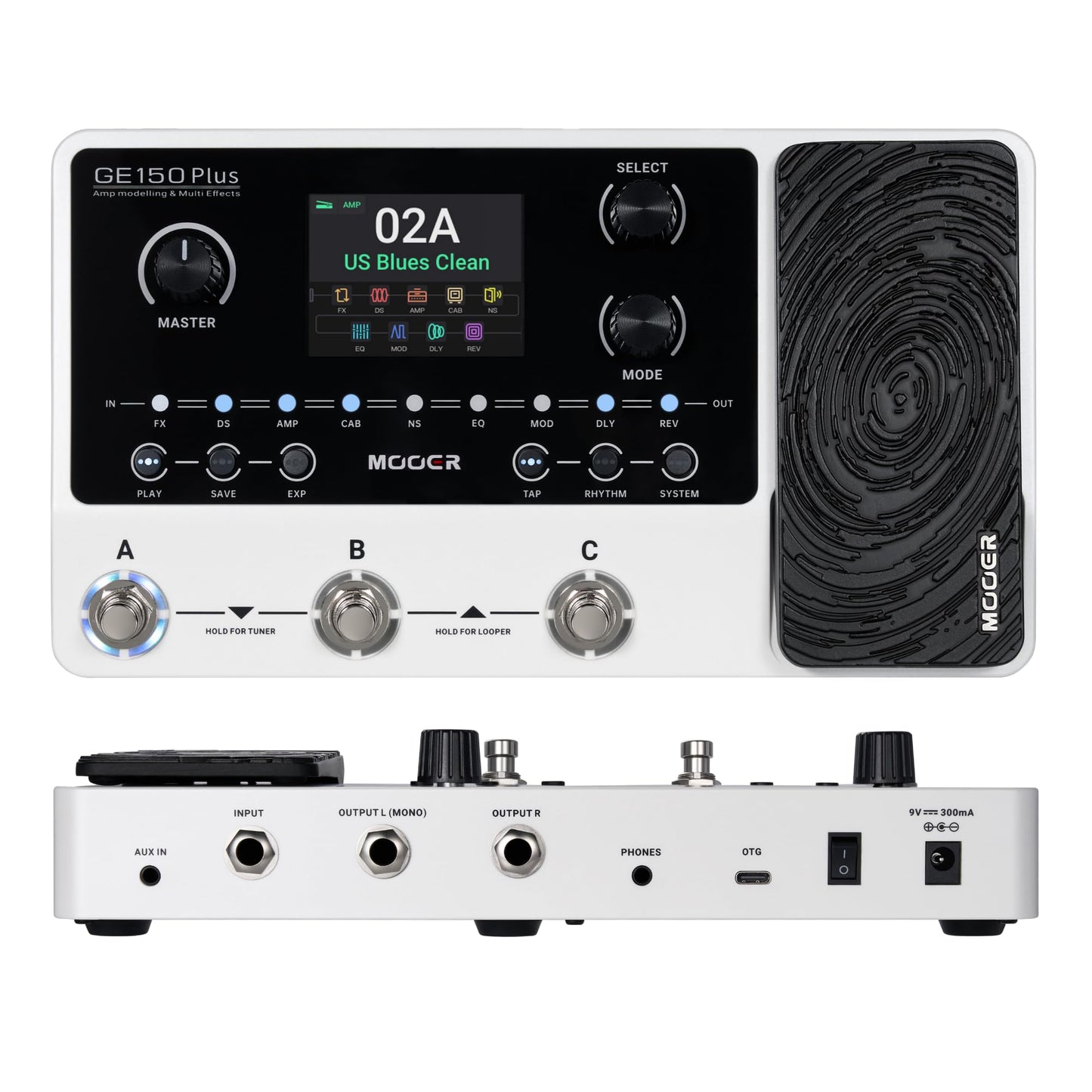 Mooer Ge150 Plus New Compact Guitar Pedal Multi Effects Processor Preamp Cab Sim 3Rd Ir Loader Reverb Dealy Spill Over Funtion,