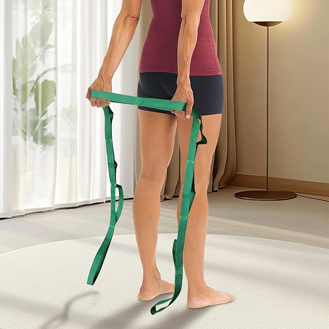 Stretching Strap Yoga Strap Physical Therapy for Home Workout, Exercise, Pilates and Gymnastics, 10 Loops Non-Elastic Stre...