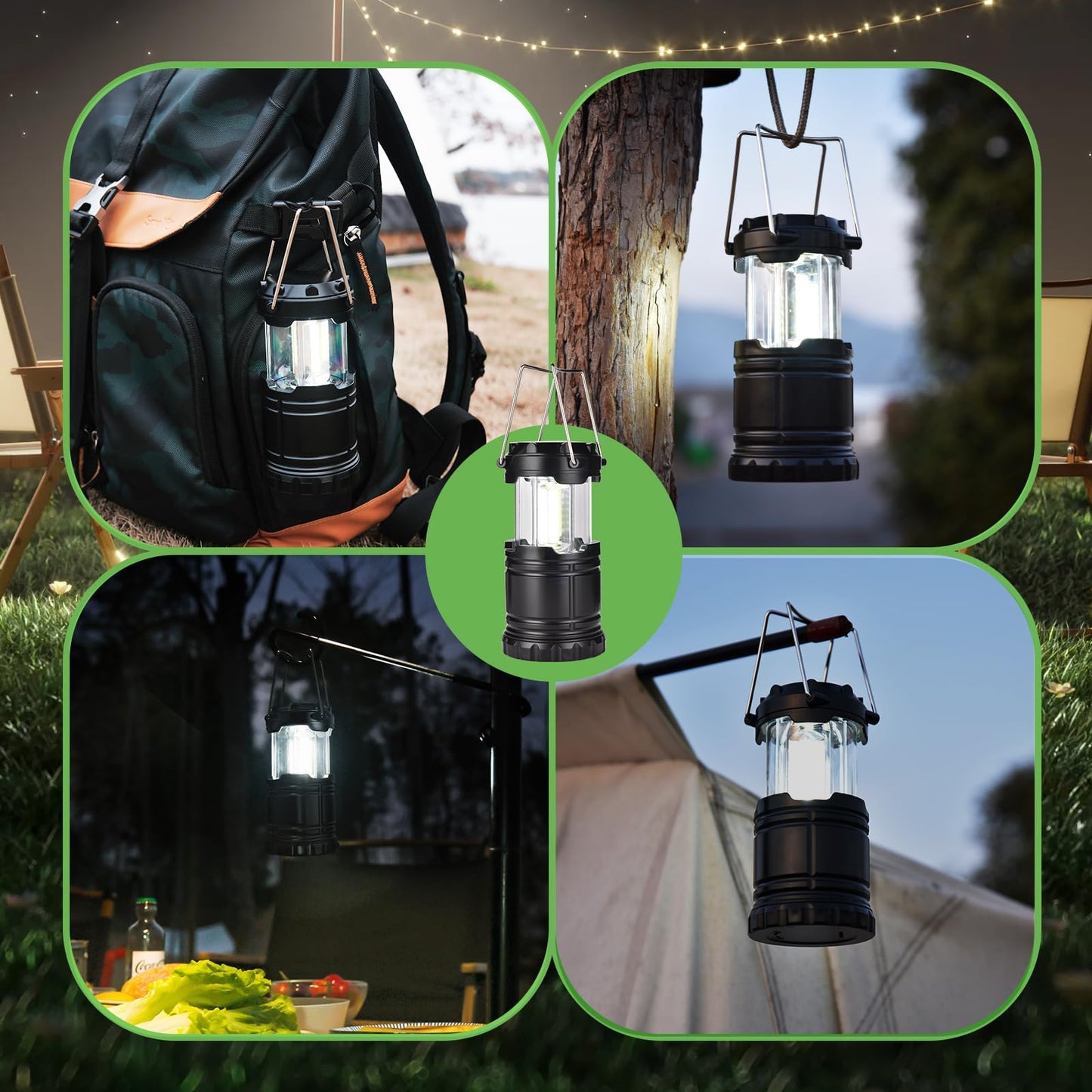 Kpkjoo Led Camping Lantern - Super Bright, Battery Operated, Black, Model 5800, Ideal For Outdoor Hiking & Emergency Use