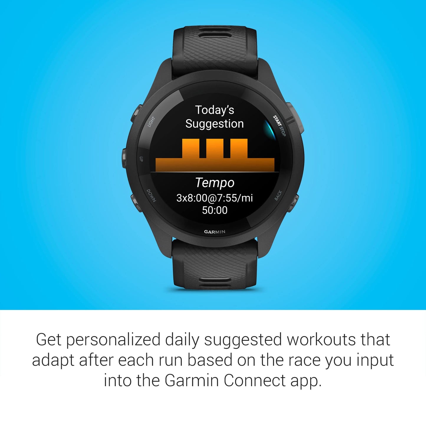 Garmin Forerunner 265 Running Smartwatch, Colorful AMOLED Display, Training Metrics and Recovery Insights, Black and Powder Gray (Renewed)