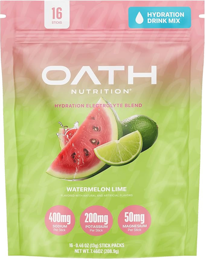 Oath Nutrition Hydration Electrolyte Powder, Complete Electrolyte Blend for Rapid Hydration and Muscle Support, 16 Single-...