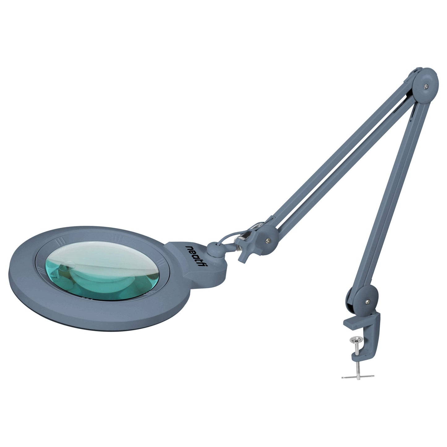 Neatfi Xl Bifocal Led Magnifying Lamp, 5D/20D, 7-Inch Lens, Dimmable, Gray, Adjustable Arm, Model 9006Led-178