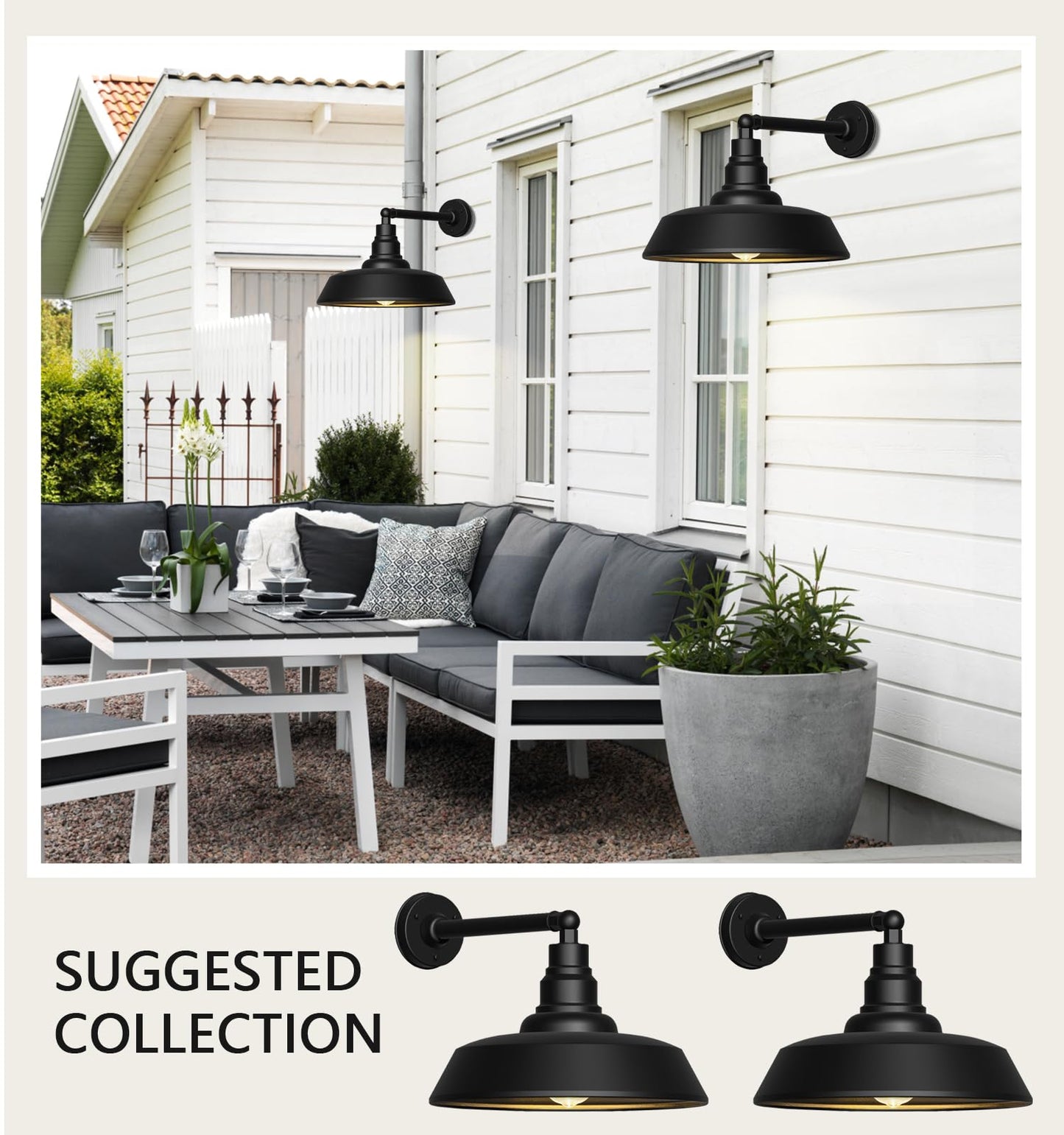 Franing 18 Large Gooseneck Barn Light - Outdoor Barn Light Is Made Of Durable  Rust-Resistant Materials For Long-Lasting Use  Black Industrial Lighting Fixture For Farmhouse Garage Patio
