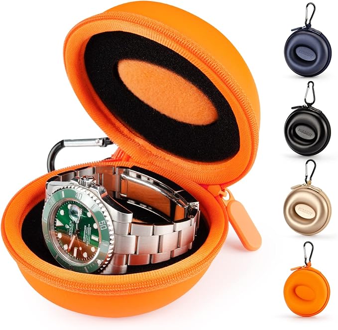 HELMDY Watch Travel Case for Women: Portable Single Watch Box Organizer Travel Watch Case 1 Slot - Fits all Wristwatches &...