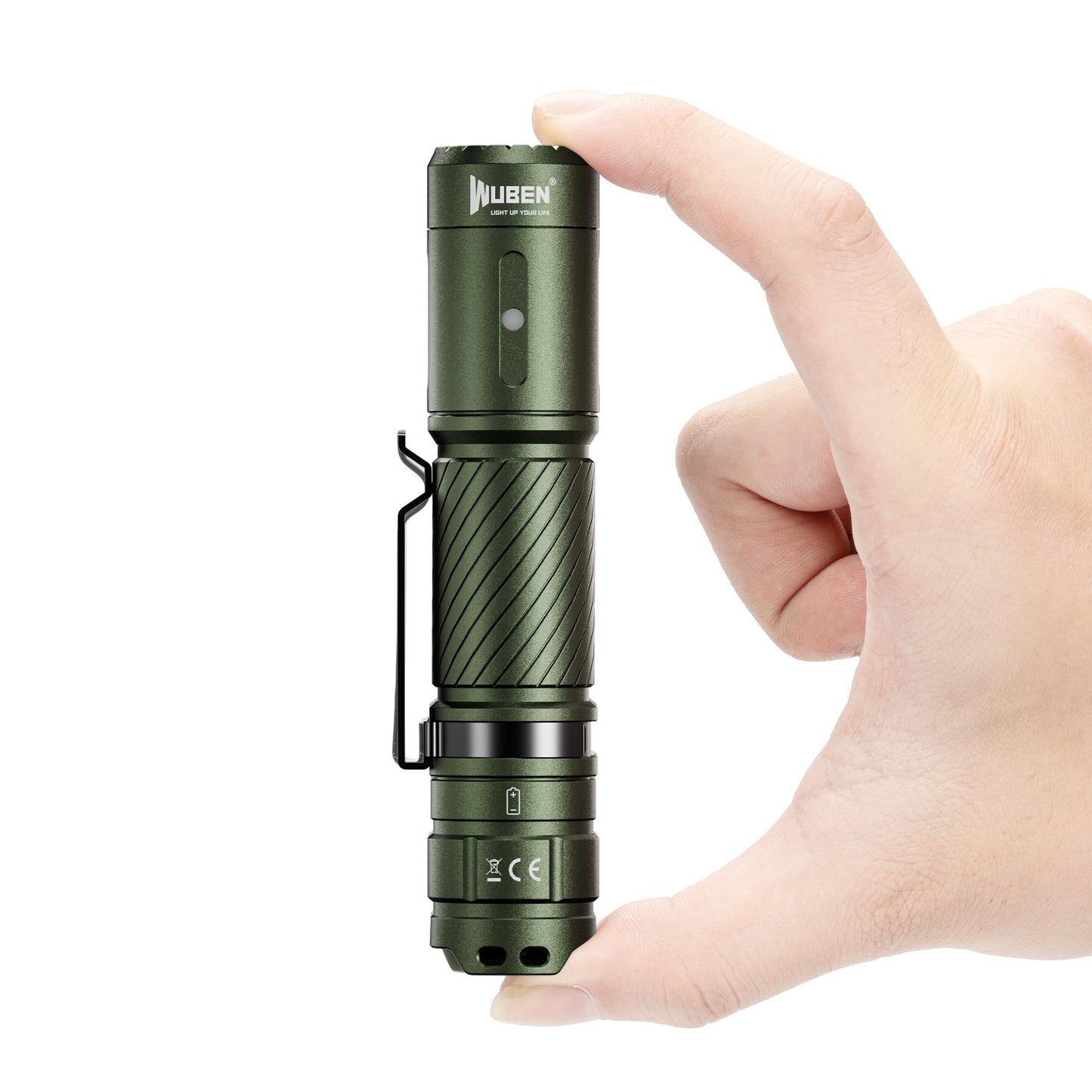 WUBEN C3 Flashlight 1200 Lumens Rechargeable LED Tactical Flashlight IP68 Army Green
