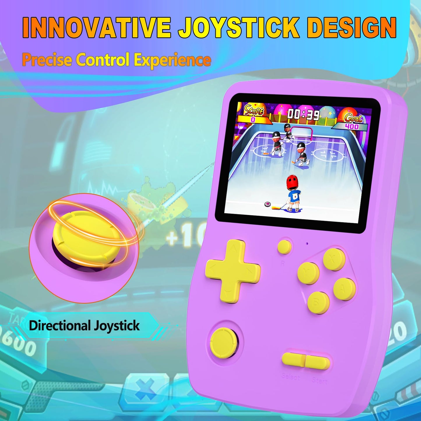 32 Bit Handheld Games for Kids Preloaded 139 Video Games, Portable Video Gaming Player with 3.0" IPS Screen and Rechargeable Battery, Mini Travel Games Electronic Gifts Toys for Boys Girls, Purple