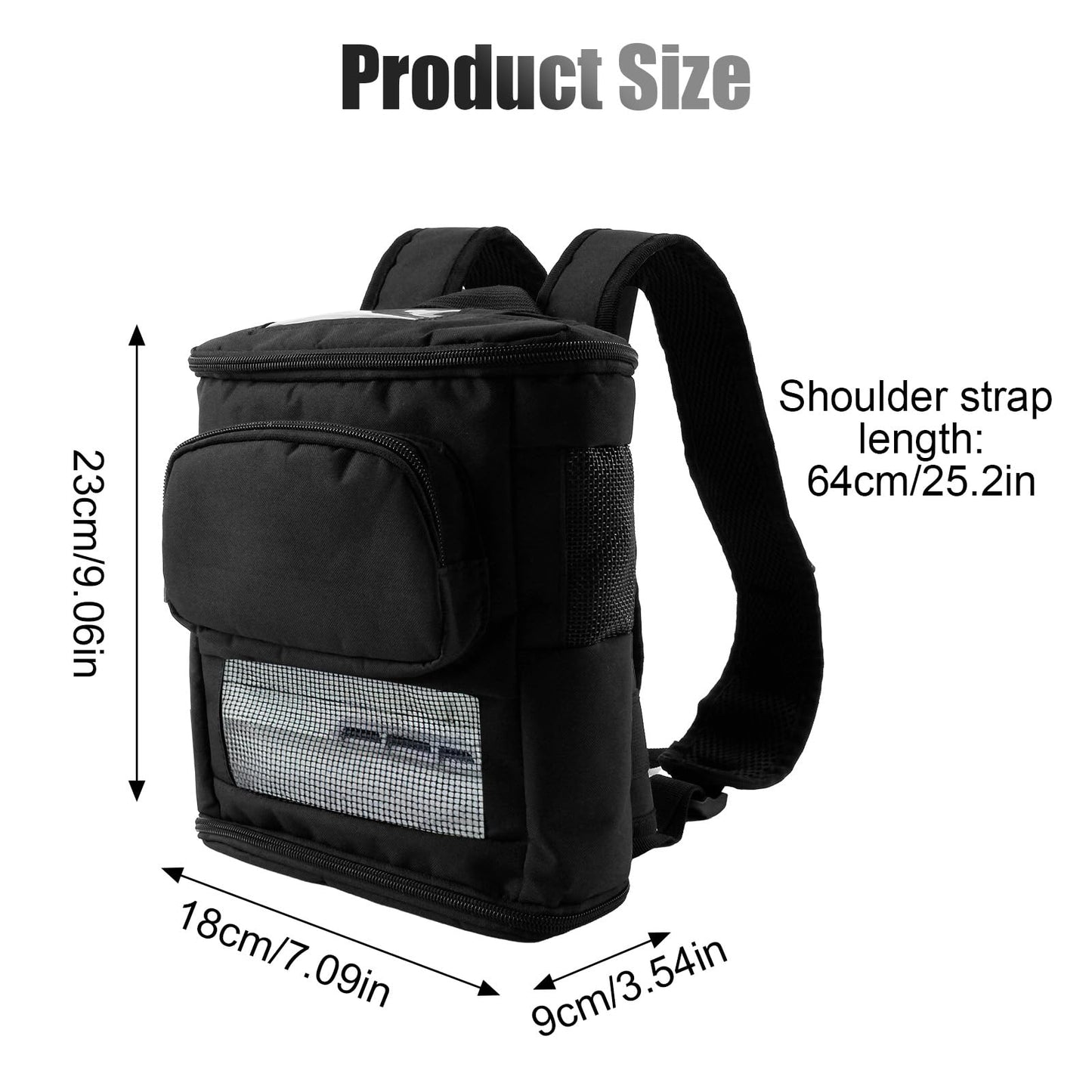 Lightweight Carrier for Inogen One G5 Oxygen Concentrator,Portable Oxygen Backpack with Adjustable Straps,Zippered Bottom for Oxygen Concentrator G5 Accessories,Water Resistant Oxygen Backpack(Black)
