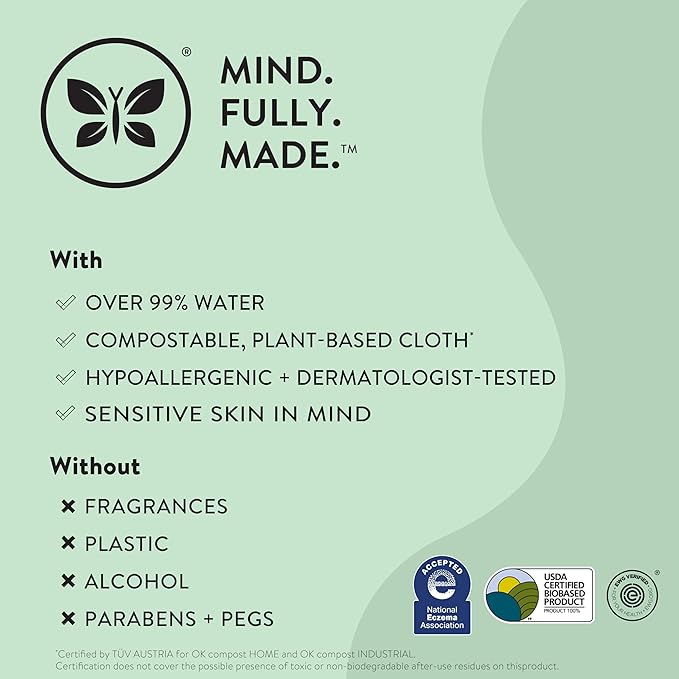 The Honest Company Clean Conscious Multi-Use Wipes | Hypoallergenic + Unscented for Sensitive Skin | Over 99% Water, Compostable, Plant Based, Baby Wipes | Pattern Play, 288 Count