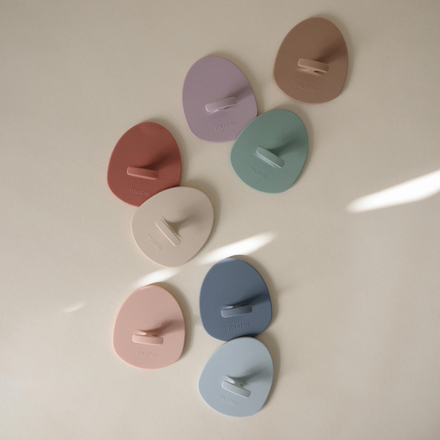 mushie Baby Bath Cradle Cap Brush | Soft Silicone Bristles for Dry Skin, Eczema, & Cradle Cap Treatment | 2-Pack (Rose/Soft Lila