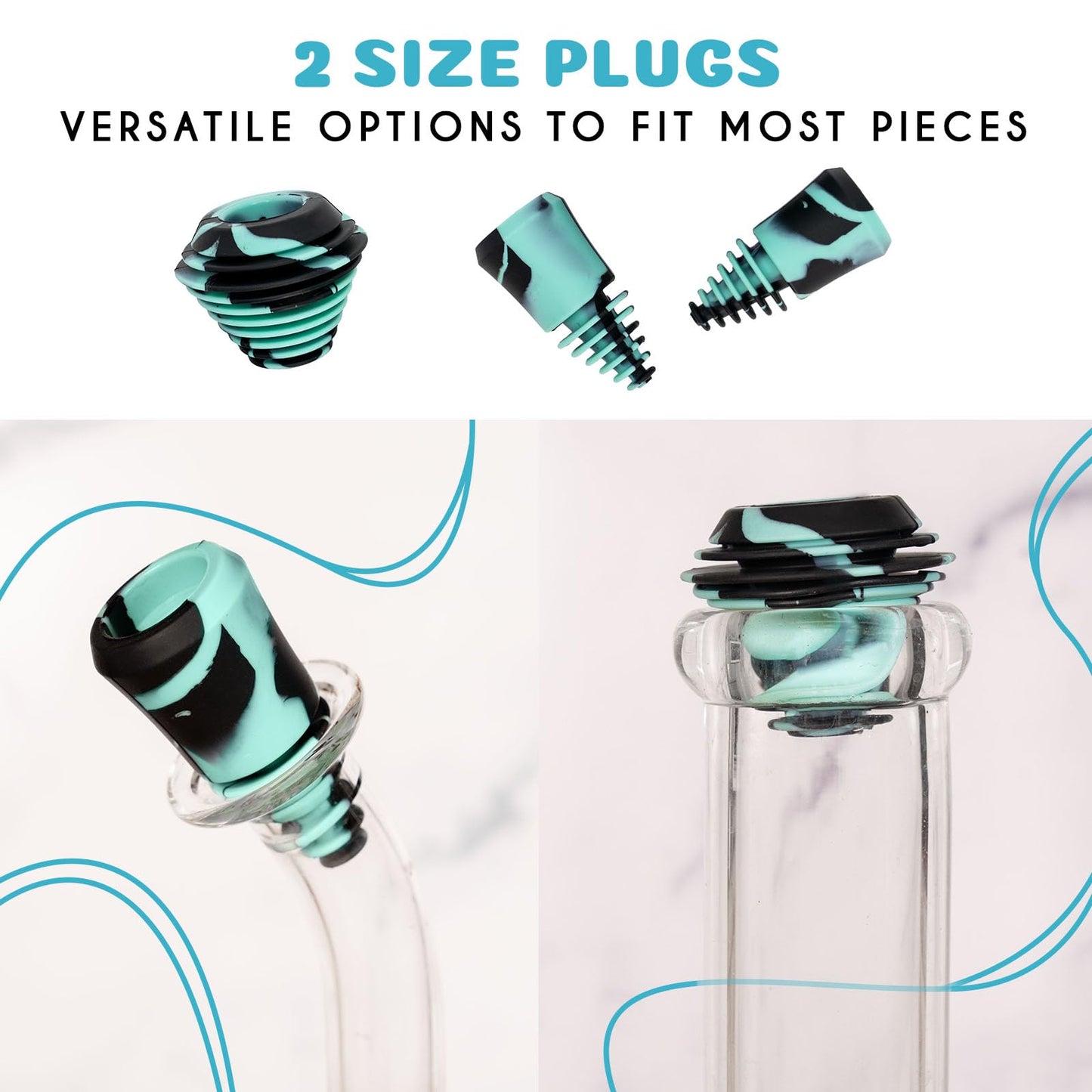 Nugbuddy Glass Cleaning Plugs | 3pc Silicone Stoppers Set | Reusable Glass Cleaner Accessory