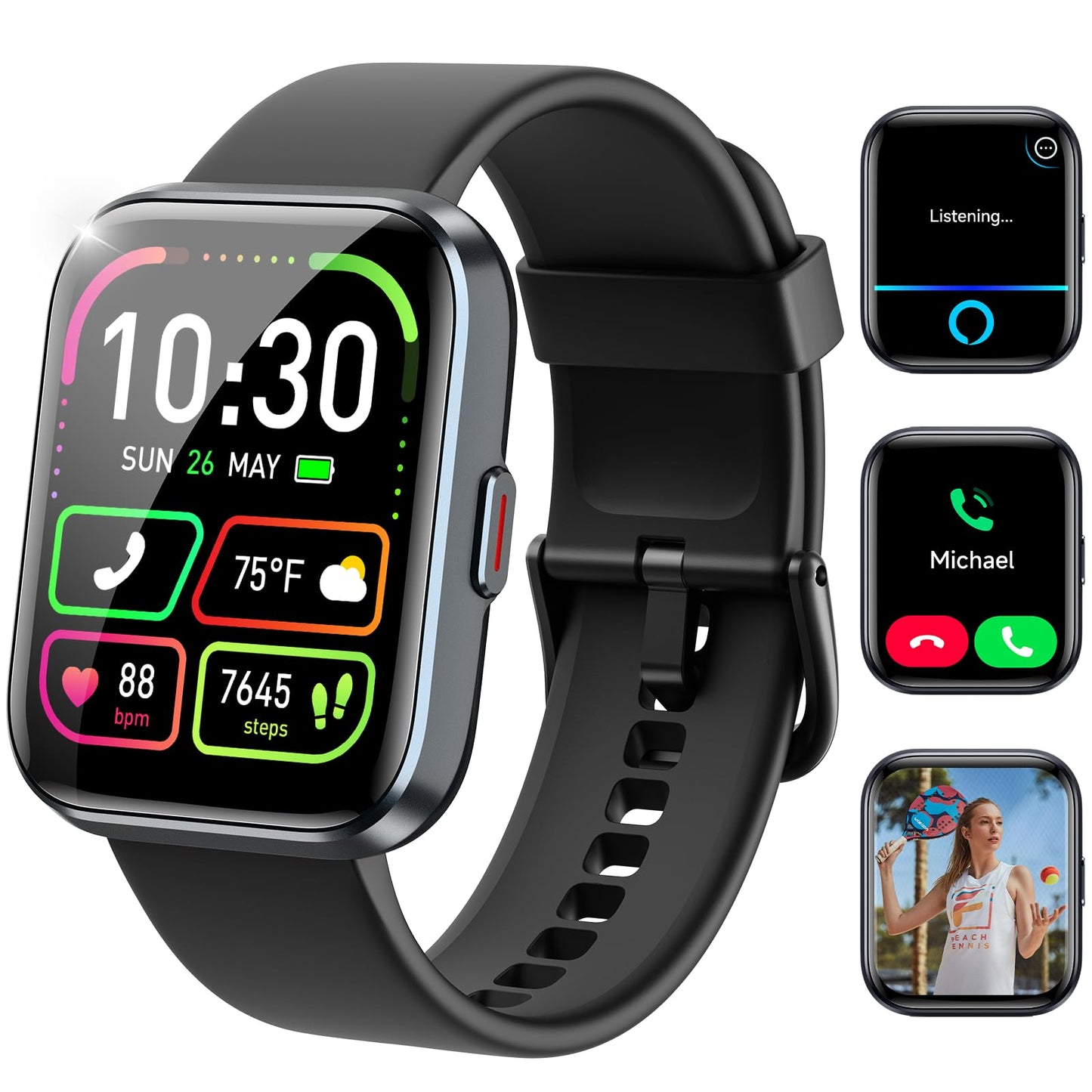 Smart Watches for Women and Men - 2025 New Smart Watch with 3 ATM Waterproof 1.83" Display 120+Sports,Fitness Tracker for iPhone Android Phone,Alexa,Call&Notification Alerts,Heart Rate&Sleep Monitor