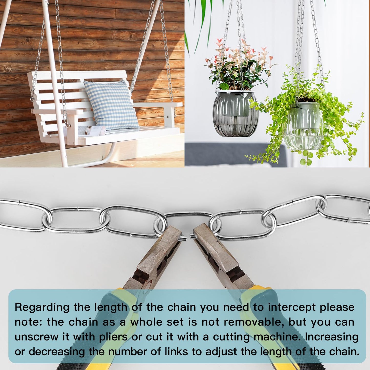 Helunsi Chrome Chandelier Chain - 6Ft Heavy Duty Metal Extension With Lock, Iron Decorative Light Fixture
