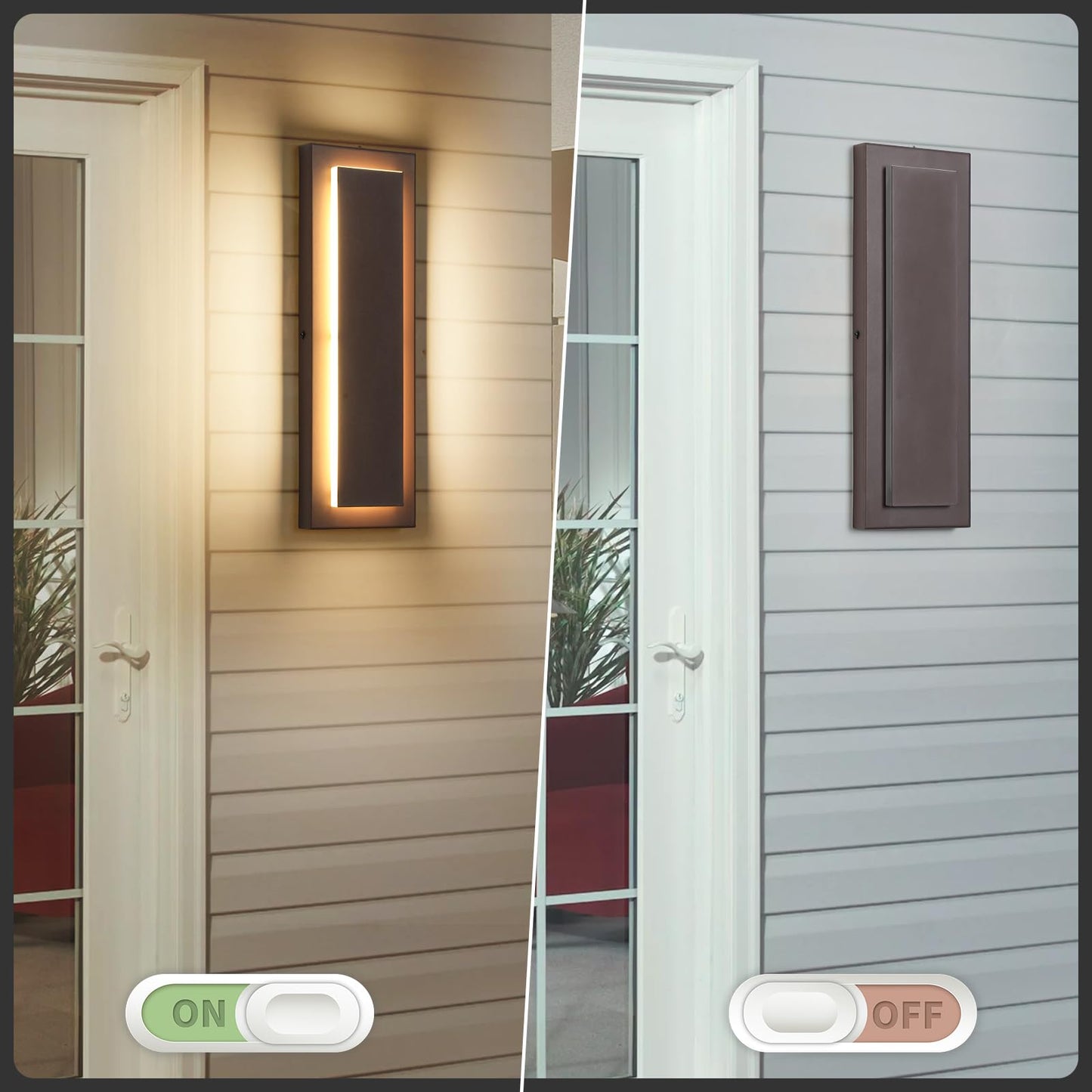 Zsmaiku 15.7 Brown Modern Outdoor Wall Light, Waterproof Led Sconce, Model Mk-108-400Whz-1, Ideal For Porch And Patio