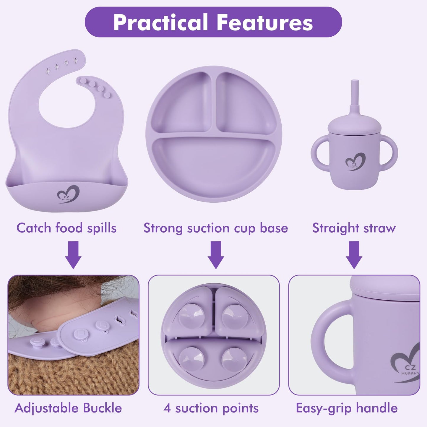 Silicone Baby Feeding Set Essentials,13 Pcs,Baby Led Weaning Supplies, Baby Spoons Suction Bowl Divided Plate Bib Cup Finger Brush,First Stage Solid Food Eating Utensils - 6 Months + (Baby Blue)
