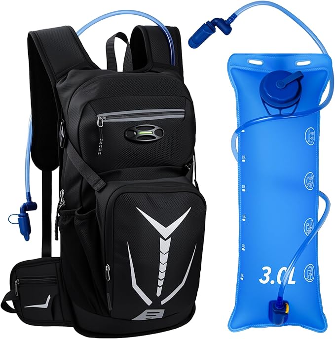 Insulated Hydration Backpack with 3L Water Bladder - 18L Leak-Proof Hiking Daypack, Lightweight Water Backpack for Men & W...