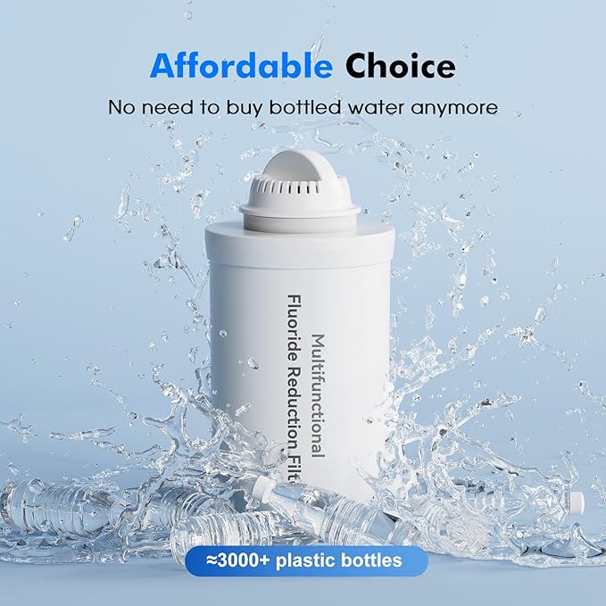 Purewell 2 Pack K8006 Multifunctional Fluoride Water Filter Elements, Replacement Filters for Purewell Upgraded PW-FH/PW-FH-CF/PW-FH-FT Gravity Water Filter System