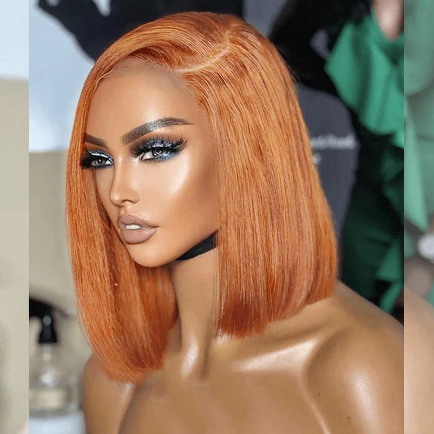 HIRIREMY Bob Wig Human Hair 13x4 HD Lace Frontal Short Straight Lace Front Bob Wigs for Black Women Human Hair Pre Plucked Gluel