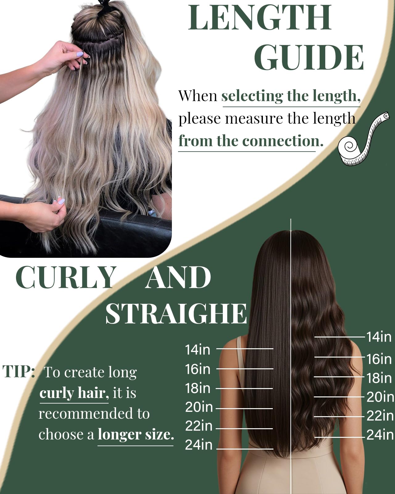 Ugeat Balayage Itip Human Hair Extensions Brown I Tip Hair Extensions Human Hair Medium Brown Ombre Invisible Add Length and Vol