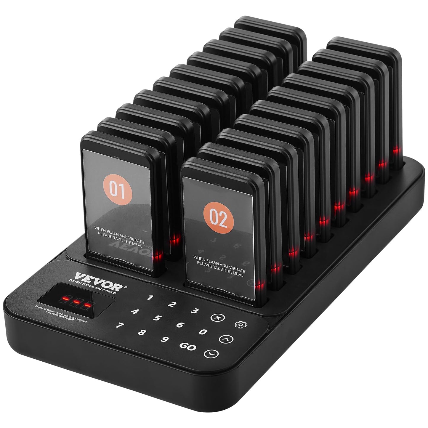 Vevor Restaurant Pager System, Wireless 400M Long Range Lineup Waiting Queue Signal, Guest Customer Calling Beepers With Vibrati