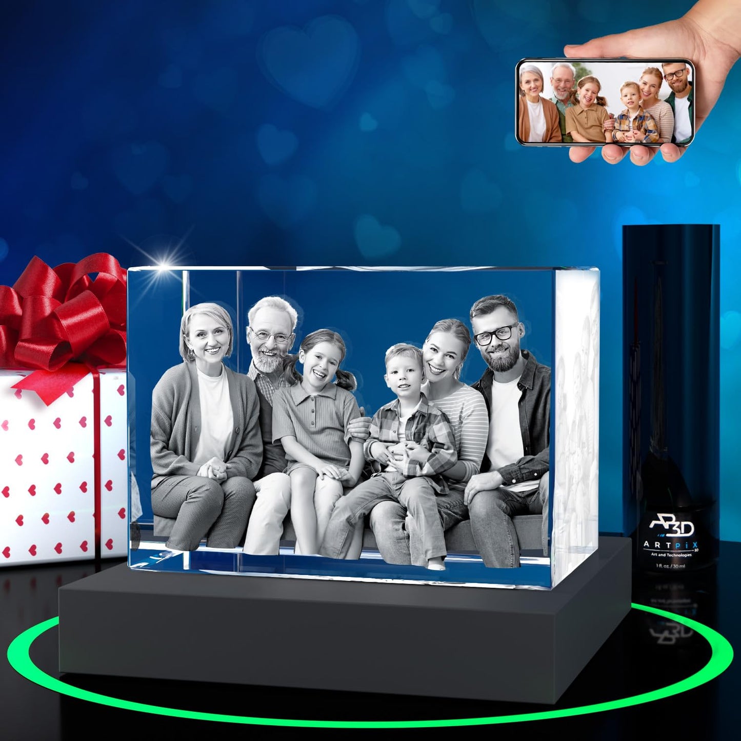 ArtPix 3D enhanced Crystal Photo, Personalized Gift, Max enhanced Size, Landscape