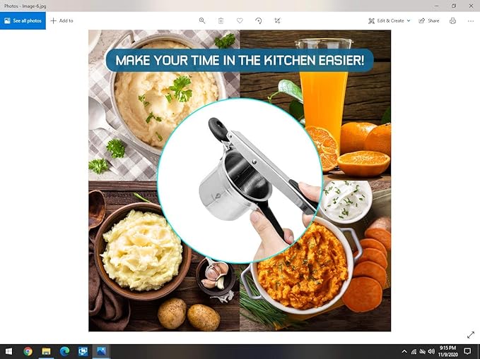 Potato Ricer Stainless Steel by DOERVISIT – Potato Ricer with catches that ensure the Fineness Discs will not dislodged when the handle is lifted up.