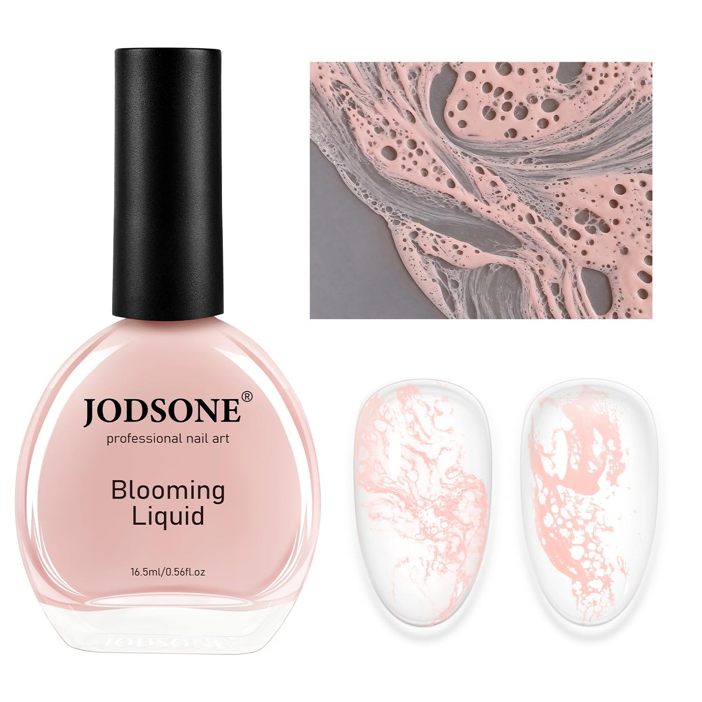 JODSONE Ocean Wave Blooming Gel Nail Polish,16.5ml Light Pink Blooming Liquid for Spreading Effect Wave,High Fluidity Wave Textu
