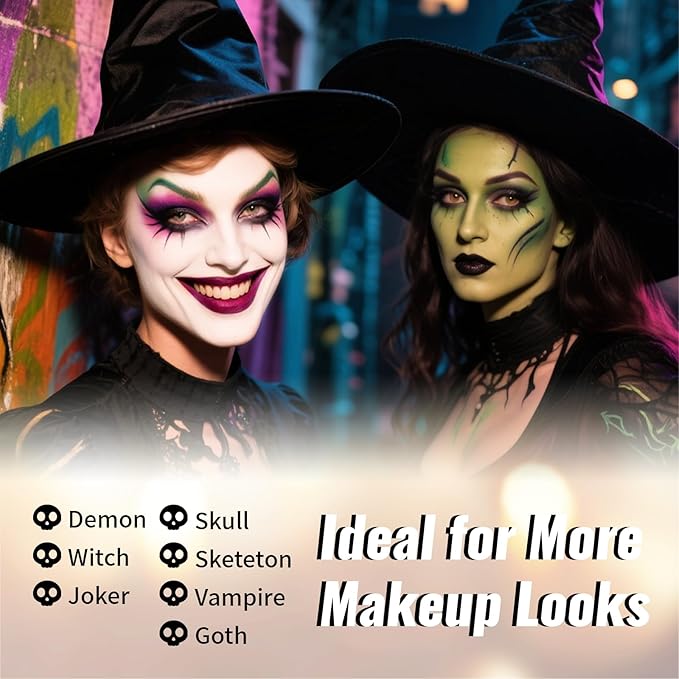 Teal Oil Based Face Body Paint Stick, Non-toxic Full-coverage Face Painting for Sally Makeup Halloween Cosplay Makeup, Waterproof Cream Teal Body Painting for Adults