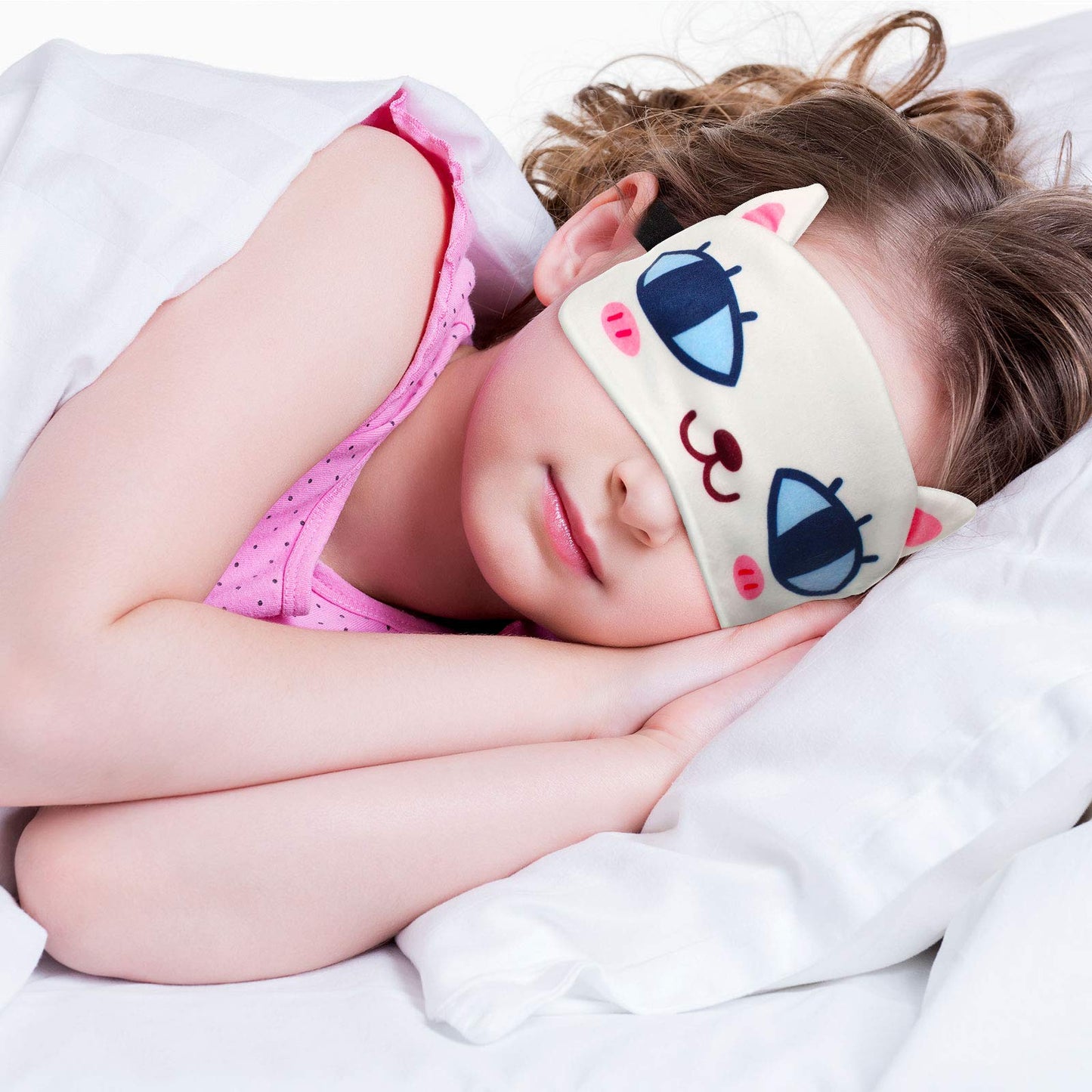 4 Pieces Kids Sleeping Mask Cat Dog Funny Animal Sleep Eye Mask Blindfold for Adults with Adjustable Strap Soft Cute Eyeshade Cover for Blocking Out Lights Sweet Sleep Travel Relax, Nap, Meditation