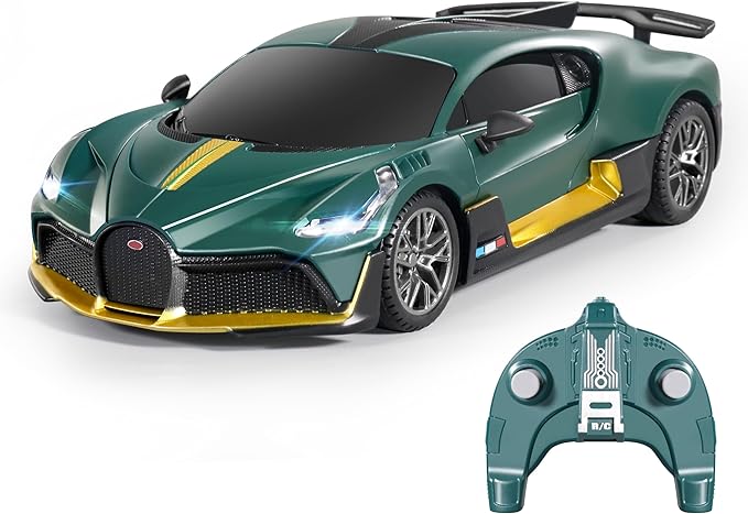 MIEBELY Remote Control Car - 1/24 Scale Fast Rc Race Car, Bugatti Divo 3.7V 500 mAh Toys with Headlight, Racing Hobby Model Birthday Ideal Gifts for Adults Kids Boys Age 6 7 8 9 Year Old