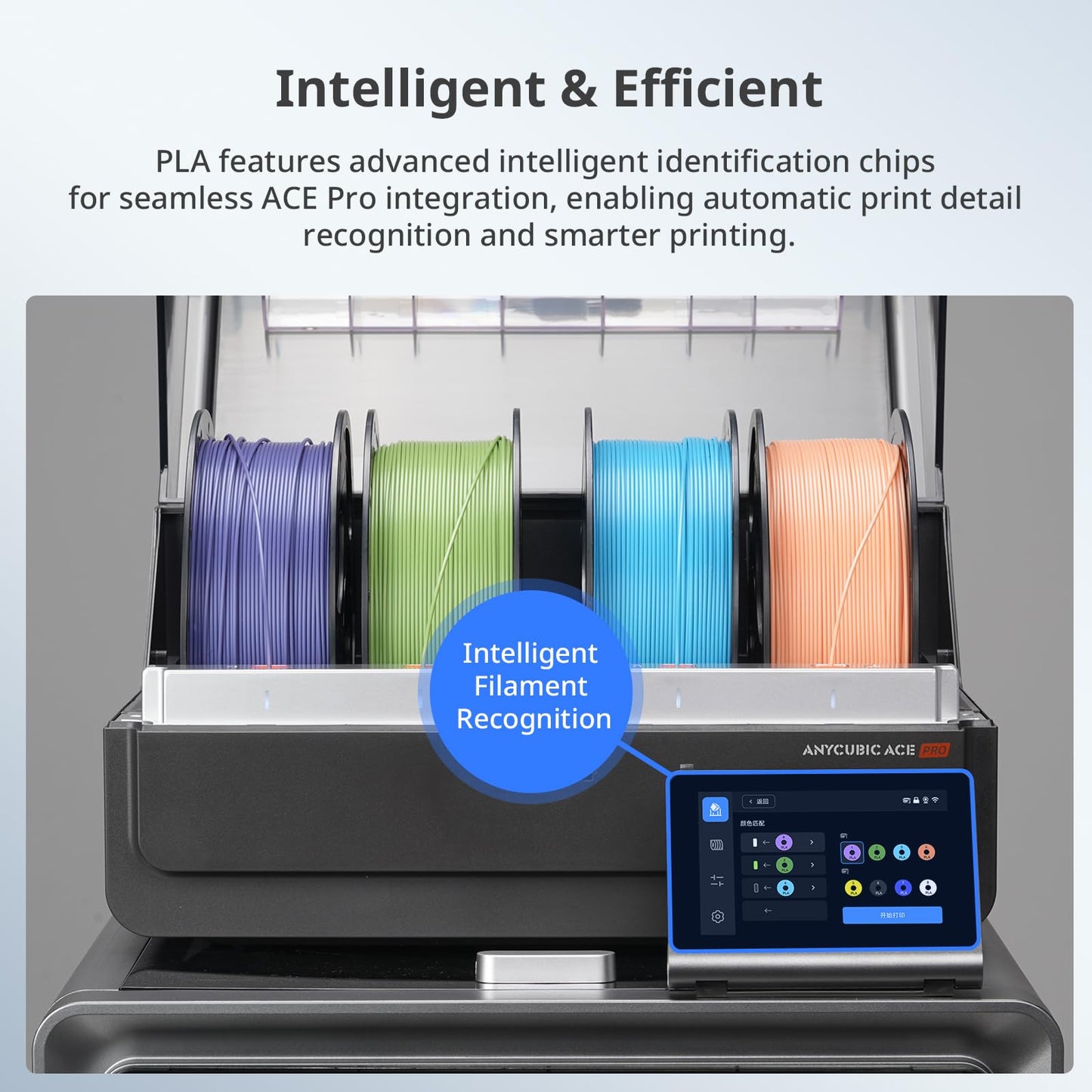 ANYCUBIC PLA Filament Refill 1.75mm, 3D Printer Filament, for Reusable Spools, Dimensional Accuracy +/- 0.02mm, Fit with Most Reusable Spools, 1KG, Texture Grey