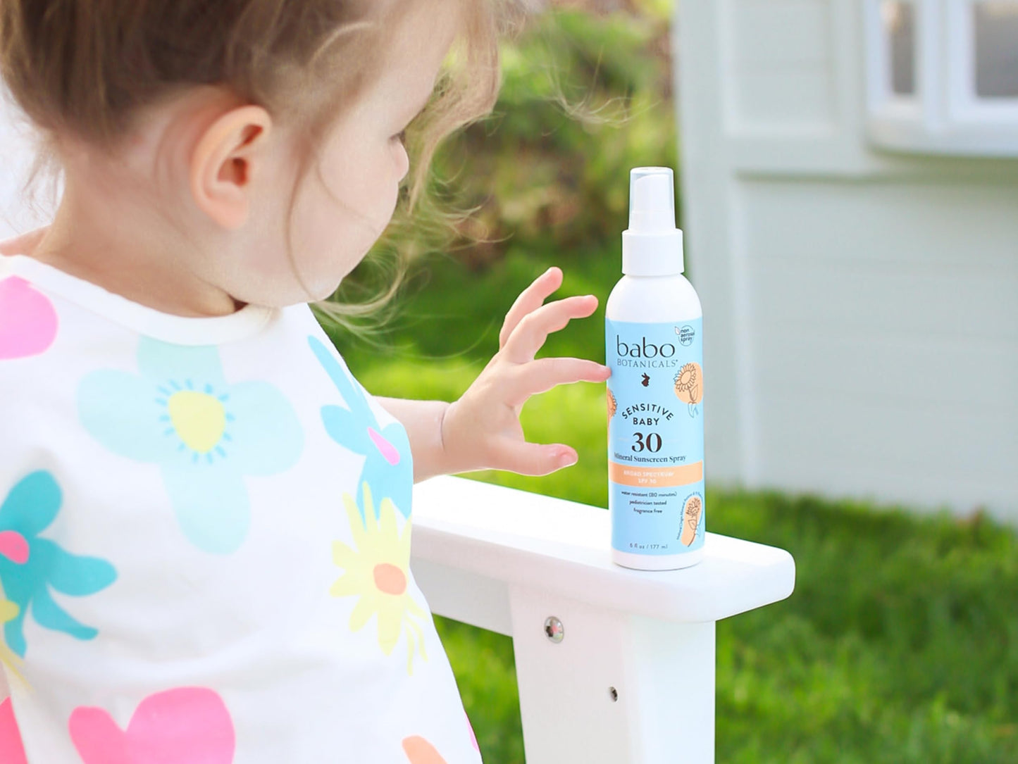 Babo Botanicals Baby Skin Mineral Sunscreen Spray SPF 30 with 100% Zinc Oxide Active, Water-Resistant, Unscented, 6 Fl Oz