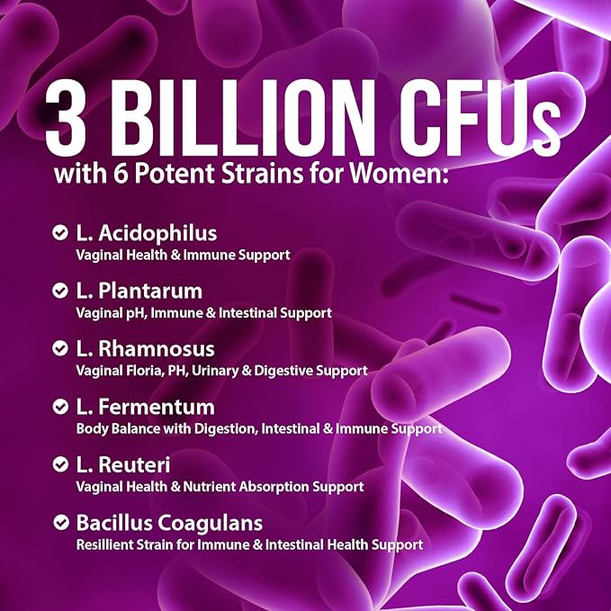 Probiotics for Women Gummy - 6 Diverse Strains w/ Cranberry, PH Balance, Digestive & Feminine Health Support, 3 Billion CFU Womens Probiotic for Urinary & Immune Support, Non-GMO - 120 Gummies