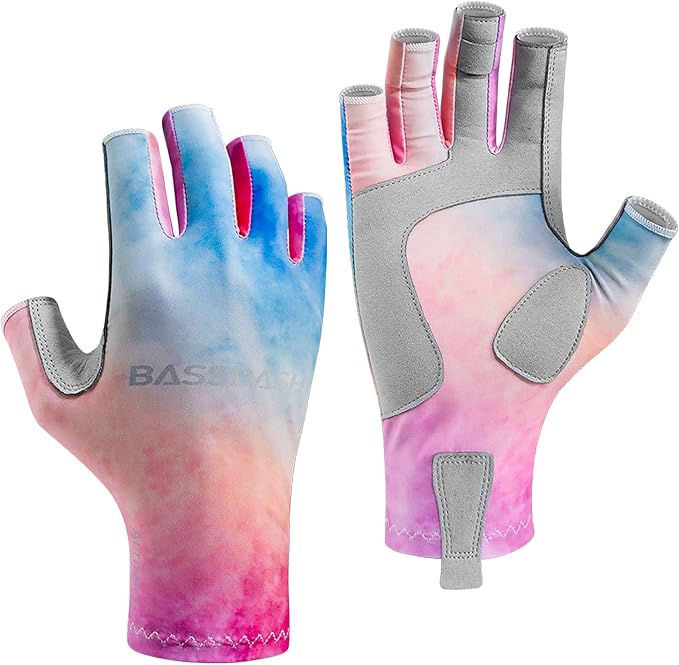 BASSDASH ALTIMATE UPF 50+ Women’s Fishing Gloves UV Sun Protection Fingerless Gloves for Kayaking Paddling Hiking Cycling ...