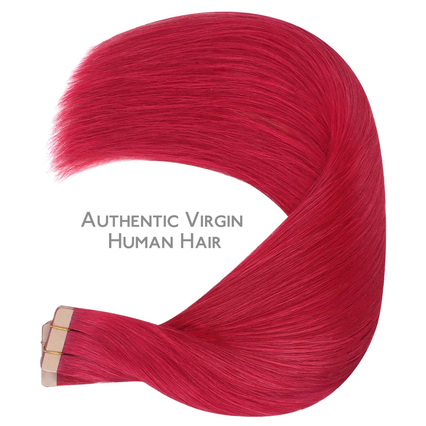 WENNALIFE Tape in Hair Extensions Human Hair, 40pcs 100g 24 inch Red Hair Extensions Real Human Hair Straight Tape in Extensions