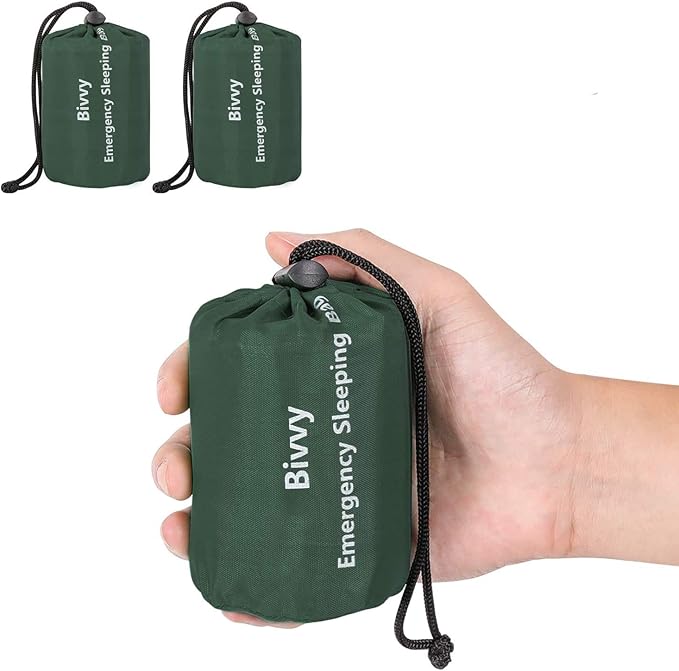 Zmoon Emergency Sleeping Bag 2 Pack Lightweight Survival Sleeping Bags Thermal Bivy Sack Portable Emergency Blanket for Camping, Hiking, Outdoor, Activities