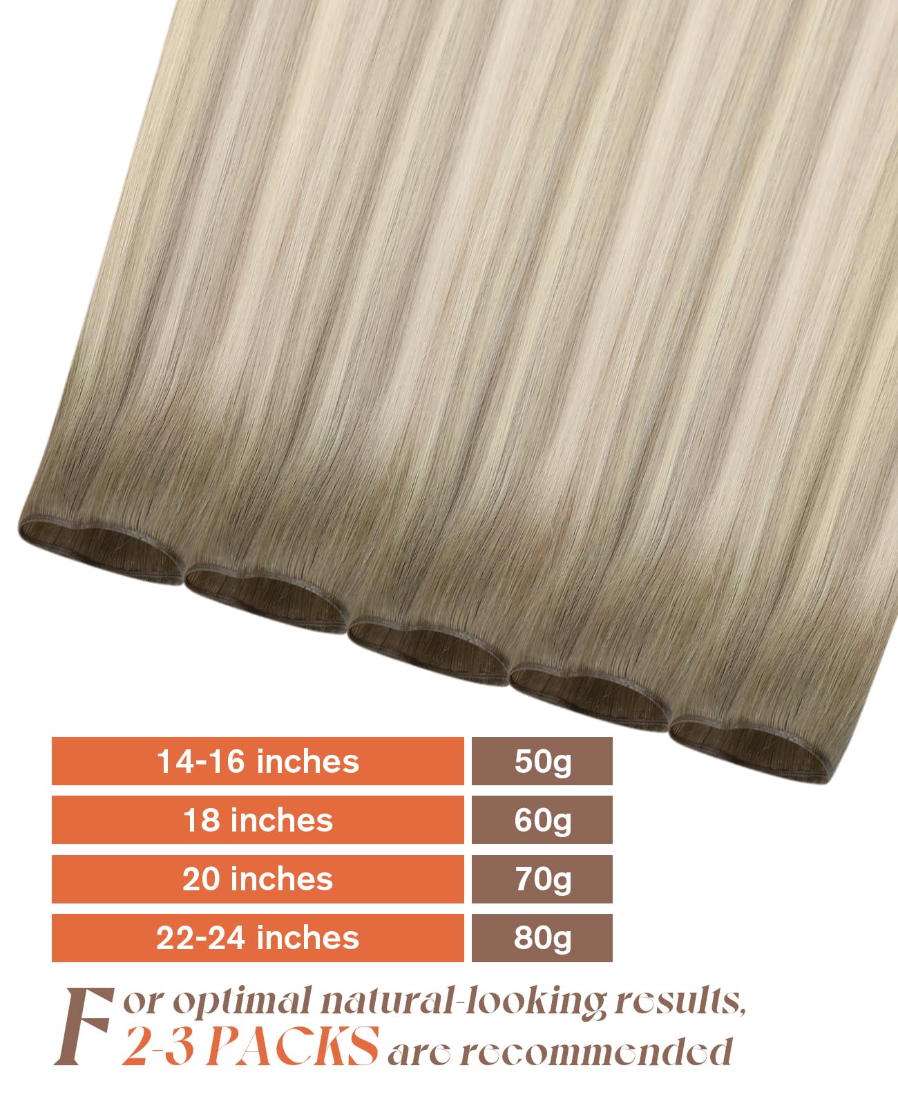 Sunny Hair Genius Weft Hair Extensions Human Hair Sew In Hair Extensions Real Human Hair Ash Blonde Roots to Platinum Blonde Omb