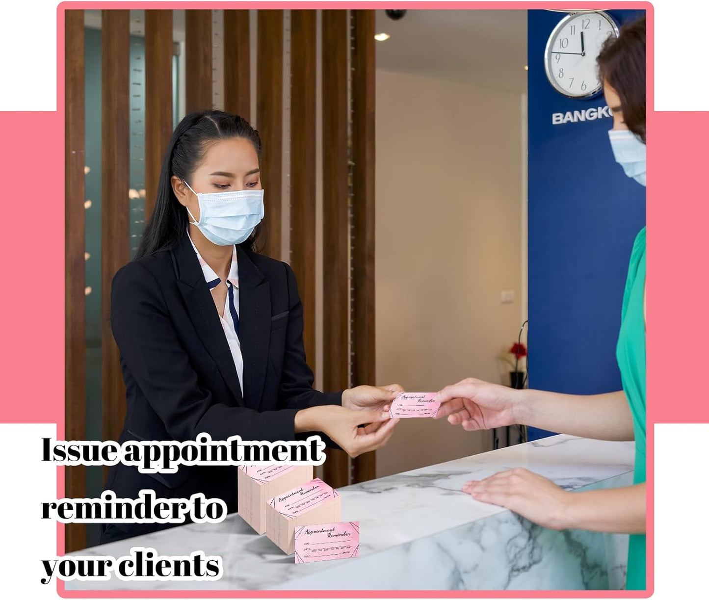 Seajan 1000 Pcs Appointment Cards Bulk Appointment Reminder Cards for Client Business, Hair Salon, Dental Office, Massage Therapist, Grooming, Hairdresser, Medical Doctors and More(Daily, Pink)