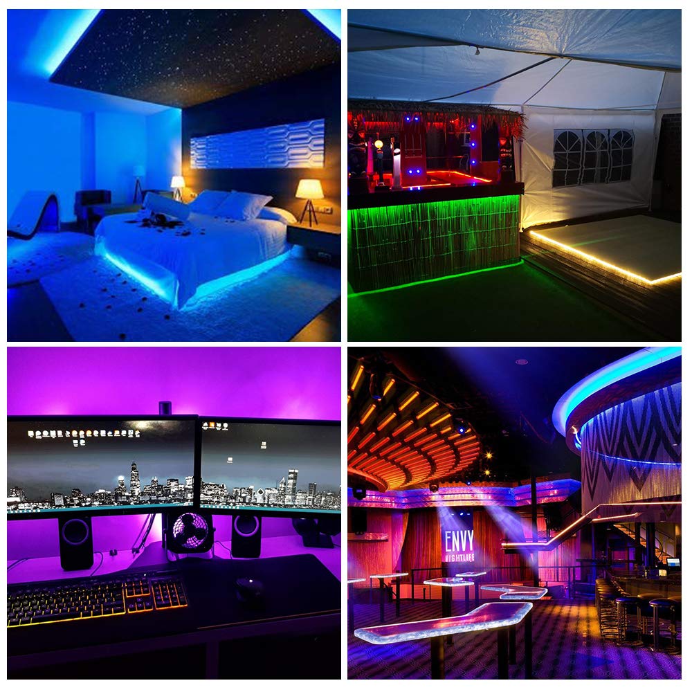 Btf-Lighting Ws2812B Rgb Led Strip 16.4Ft 300 Pixels Flexible Ip67 Black Fpcb