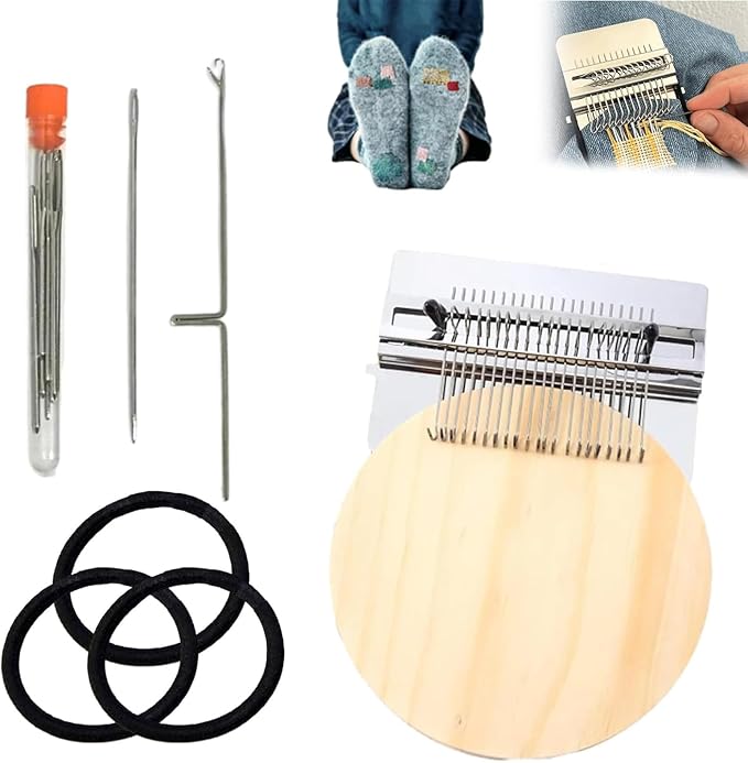 PatchMaker 2.0 Kit, Knitting Kit for Beginners, Mini Portable Patch Darning Loom Kit, Patchwork Weaving Tool Set for Quick...