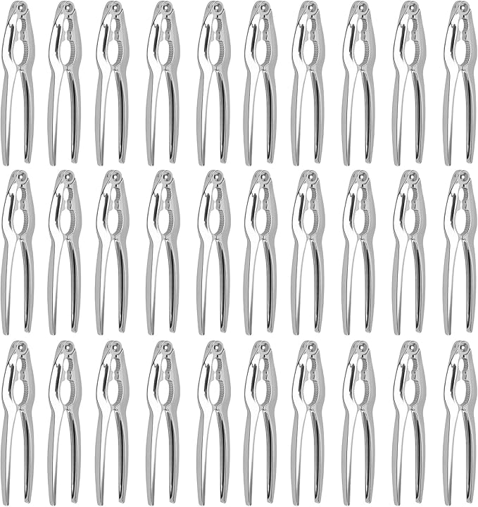 30 Pcs Crab Leg Crackers and Tools Set, Voittozege Seafood Tools Crab leg Crackers Lobster Nut Crackers Opener Home Kitchen Parties Tools Nut Cracker Set for Crab Legs, Silver