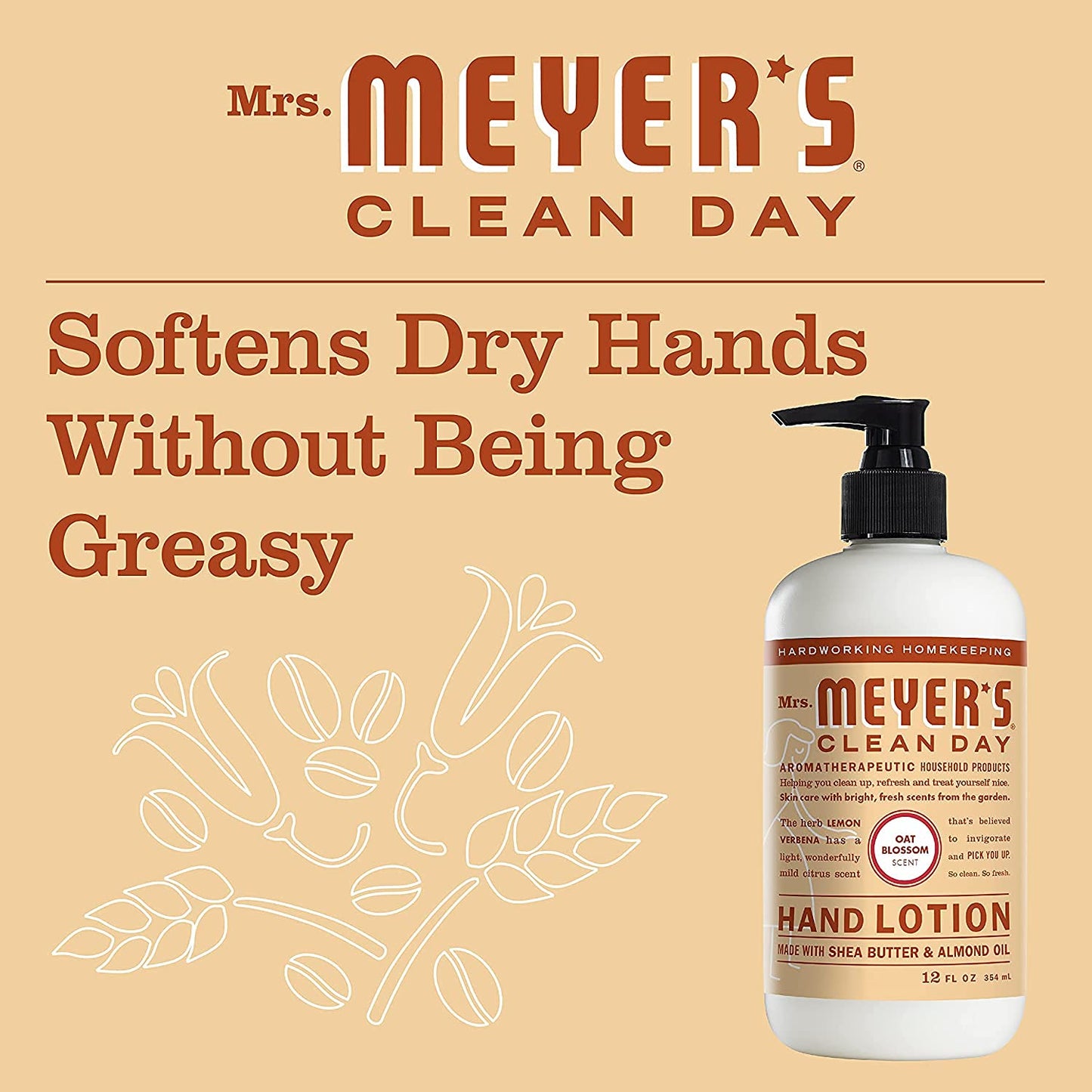Mrs Meyer's Oat Blossom Hand Lotion, 12 FZ